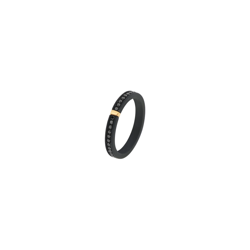 Mano | J . | VERETTA GIRODITO IN TITANIO NERO, ORO 18 KT E 43 DIAMANTI BLACK - TNAR2001 (1)