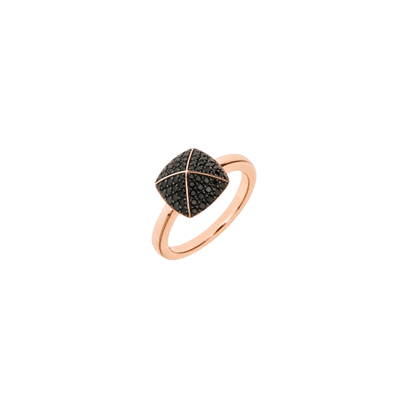 Bartorelli Italian Jewels | ANELLO IN ORO ROSA CON BORCHIA GRANDE DI DIAMANTI NERI - ANBORCHIASINGGORBLK (1)