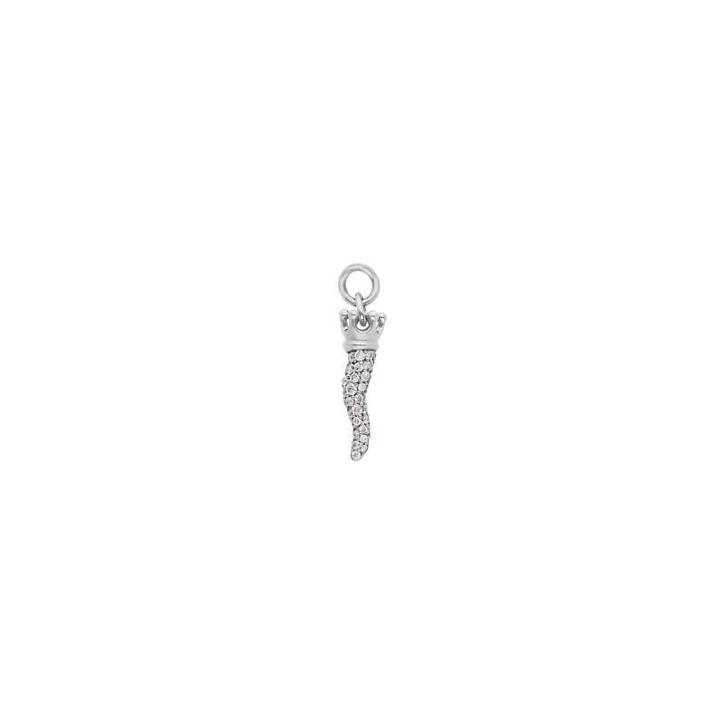 Bartorelli Italian Jewels | CIONDOLO CORNETTO IN ORO BIANCO CON PAV&Eacute; DI DIAMANTI - 235642 (1)