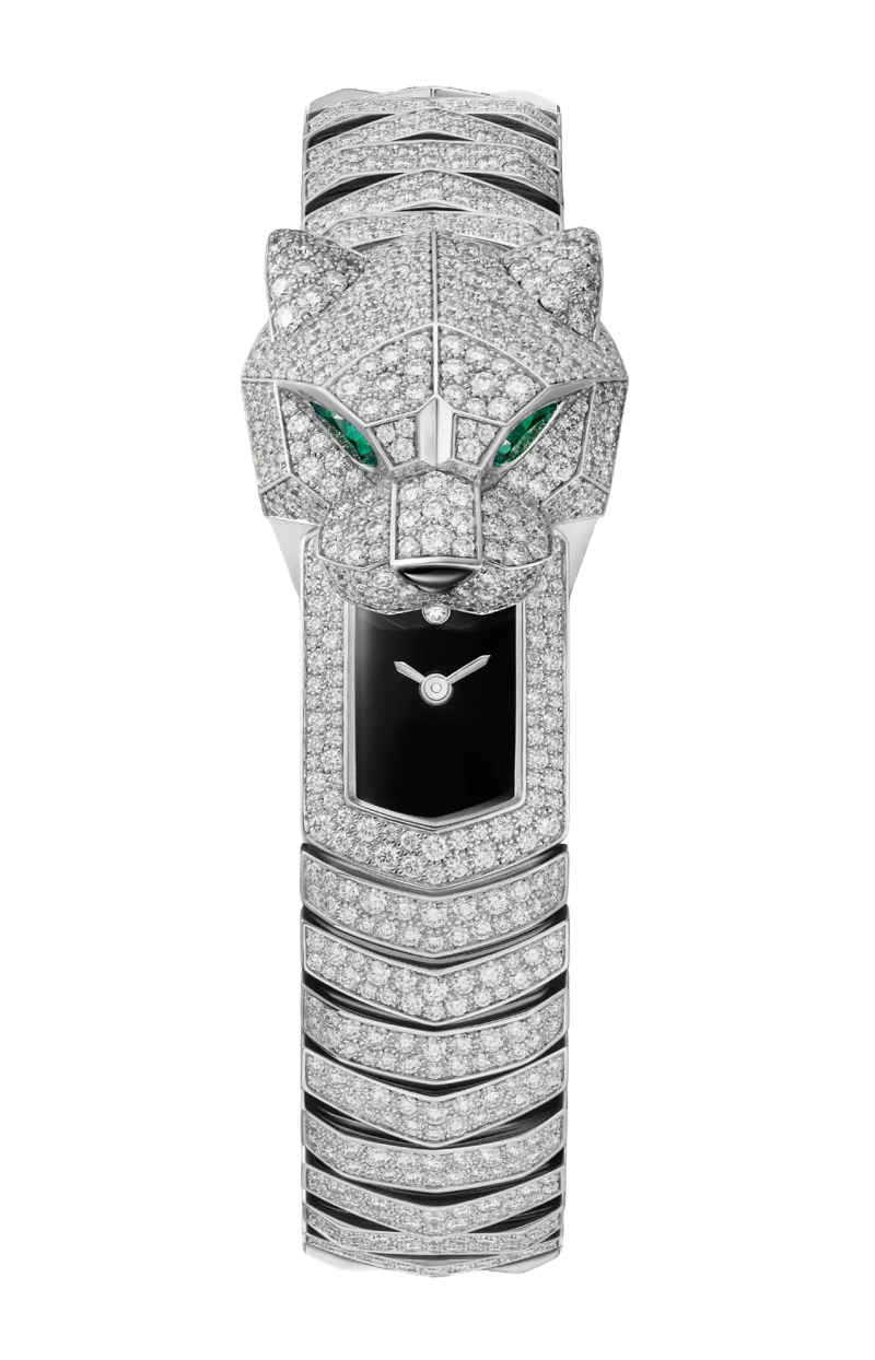 Cartier | LA PANTH&Egrave;RE DE CARTIER MODELLO MINI, ORO BIANCO, DIAMANTI, QUARZO - HPI01742 (1)