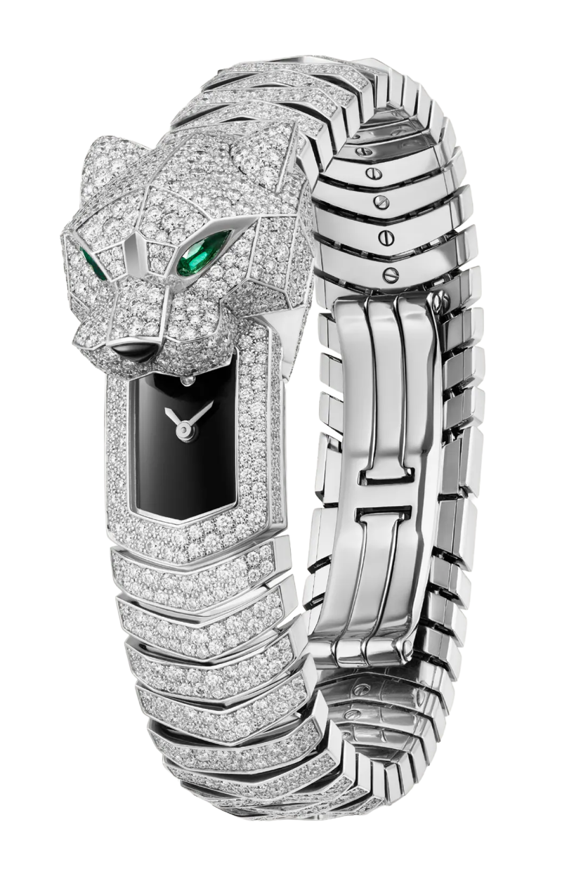 Cartier | LA PANTH&Egrave;RE DE CARTIER MODELLO MINI, ORO BIANCO, DIAMANTI, QUARZO - HPI01742 (2)