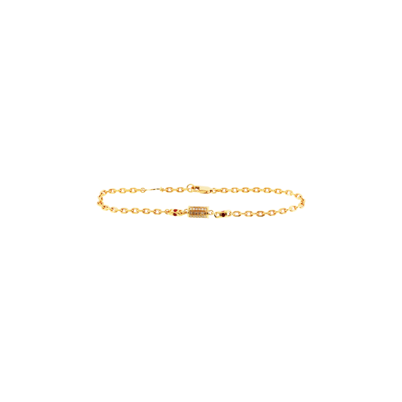 Zancan | BRACCIALE ZANCAN IN ORO GIALLO CON DIAMANTI BIANCHI, DIAMANTI BROWN E RUBINI - UB161G (1)