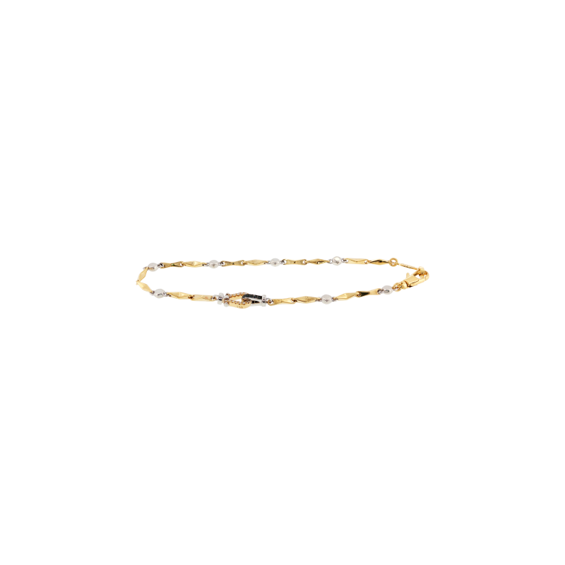 Zancan | BRACCIALE ZANCAN IN ORO GIALLO E ORO BIANCO CON DIAMANTI BIANCHI E DIAMANTI NERI - UB181GB (1)