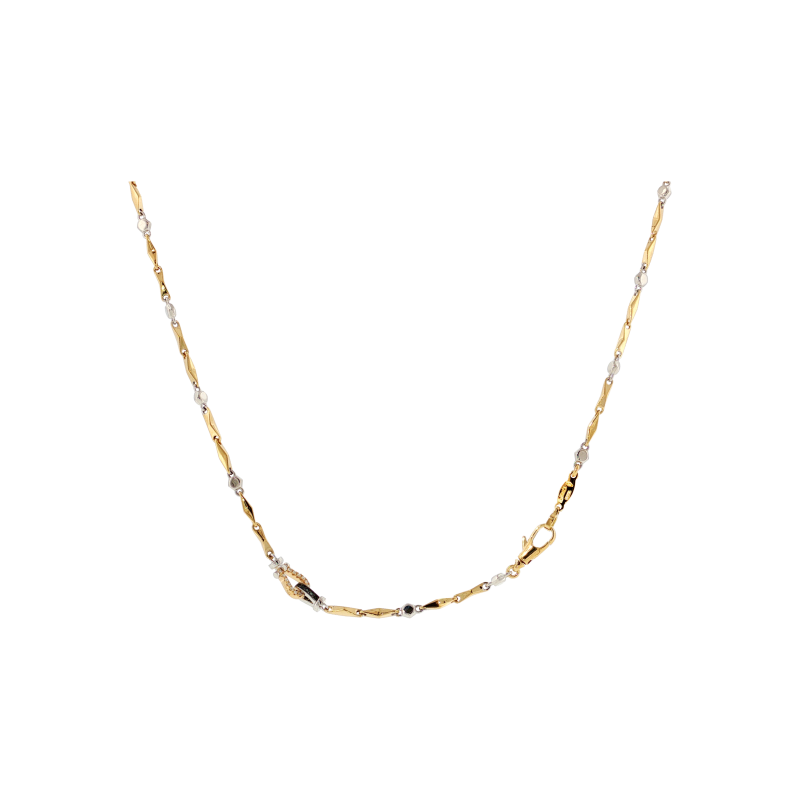 Zancan | CATENA ZANCAN IN ORO GIALLO E ORO BIANCO CON DIAMANTI BIANCHI E DIAMANTI NERI - UC197GB (1)