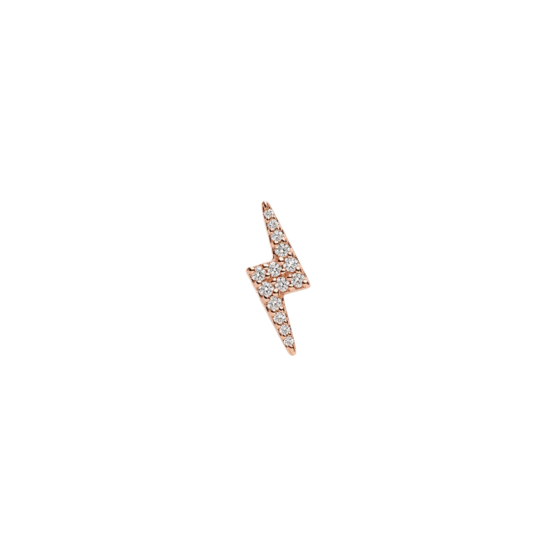 Bartorelli Italian Jewels | MONO ORECCHINO FULMINE IN ORO ROSA E DIAMANTI BIANCHI - MONOBOCFULMINEELSINGOLO (1)