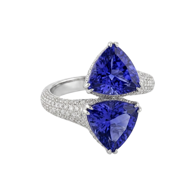 Bartorelli Italian Jewels | ANELLO CONTRARIE IN ORO BIANCO CON TANZANITI E DIAMANTI BIANCHI - GA/EI-T/9FCA (1)