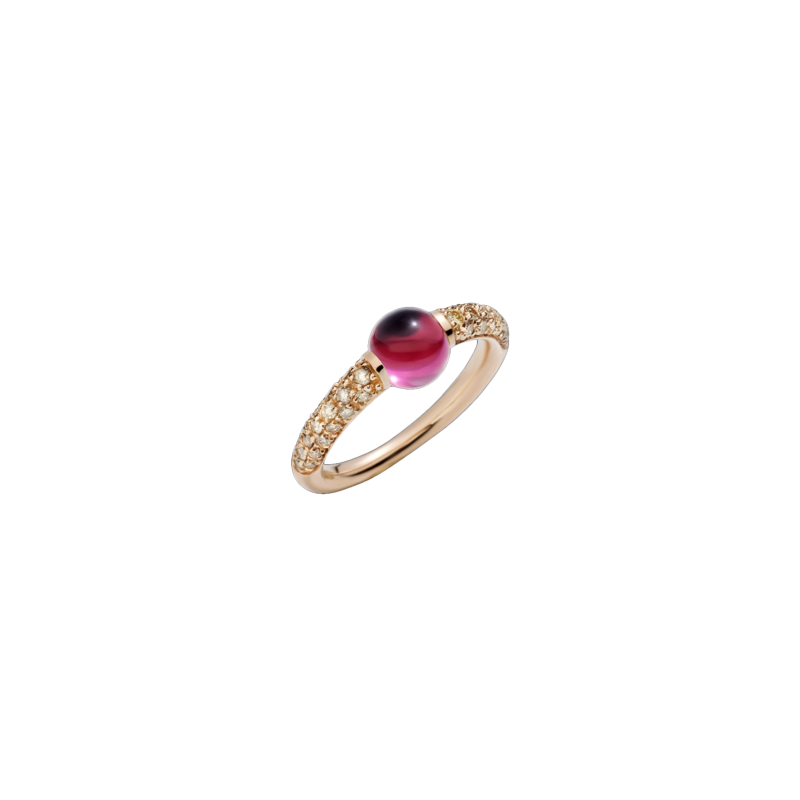 Anello pomellato pietra rosa sale