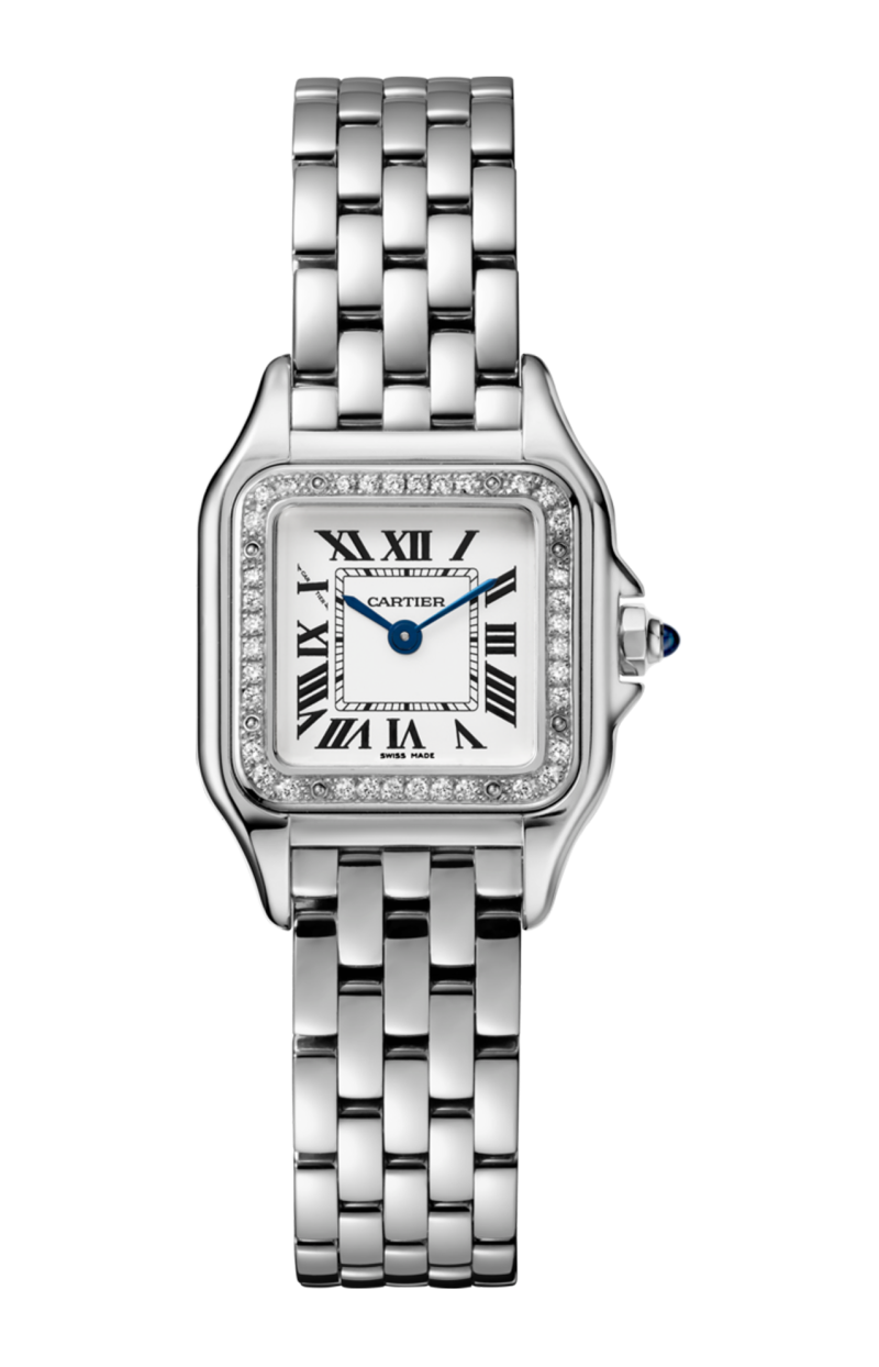 PANTHÈRE DE CARTIER - MODELLO PICCOLO, ACCIAIO, DIAMANTI - W4PN0007